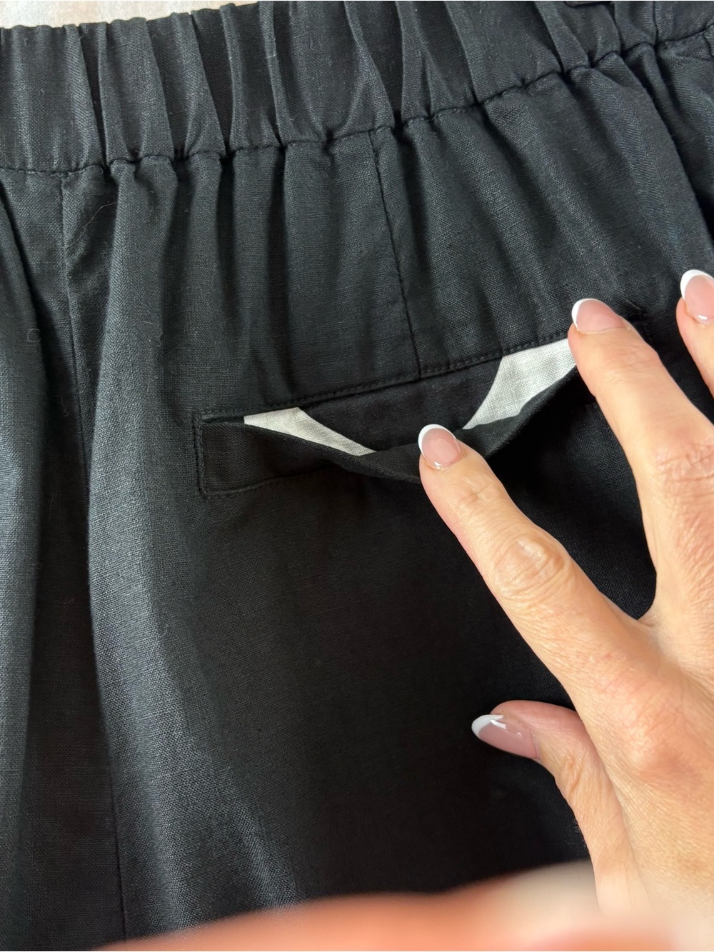 Uniqlo Marimekko Linen Cotton Cropped  Crop Wide Leg Pants Black S - Picture 5 of 8
